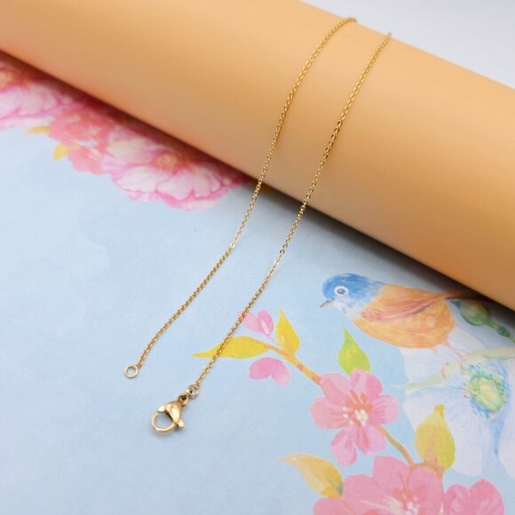 "Elegant Rose Gold Cable Chain Necklace, 24 Inch, Gold Plated Brass, XPNL0100 - Picture 10 of 12
